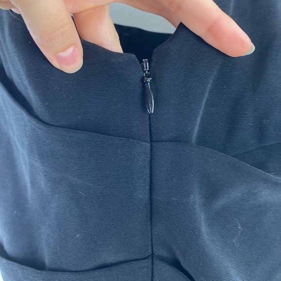 Dina Bar-el Vintage One Shoulder Cocktail Mini Dress Black Size P - Picture 7 of 7